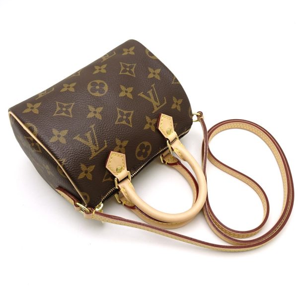 4 Louis Vuitton Monogram Nano Speedy Brown Mini Bag Diagonal Hanging