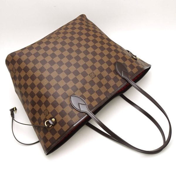 4 Louis Vuitton Damier Neverfull MM Ebene Tote Bag Brown