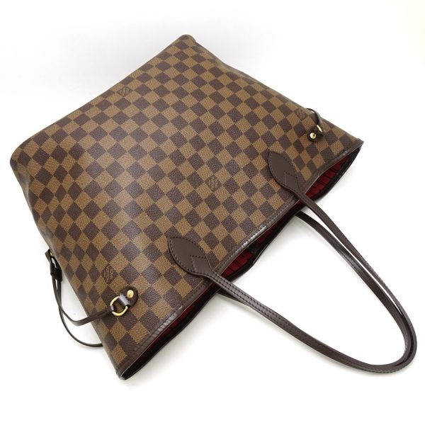 4 Louis Vuitton Damier Neverfull MM Ebene Tote Bag Brown