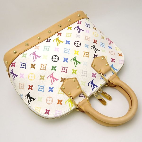 4 Louis Vuitton Multicolor Alma Bron Handbag White