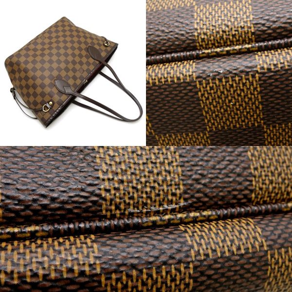 4 Louis Vuitton Damier Neverfull PM Ebene Tote Bag Brown