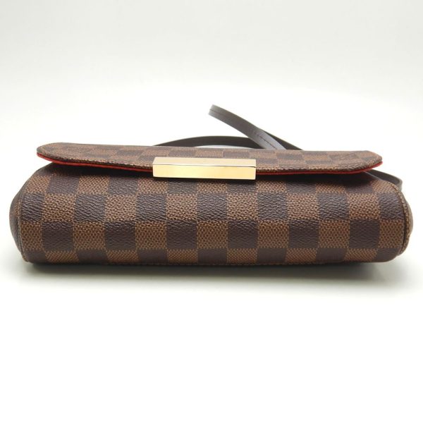 4 Louis Vuitton Damier Favorite PM Ebene 2WAY Bag Diagonal Brown