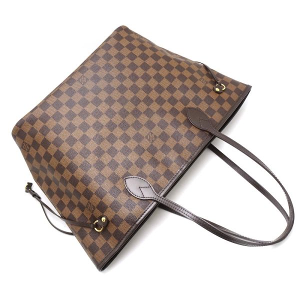 4 Louis Vuitton Damier Neverfull MM Ebene Tote Bag Brown