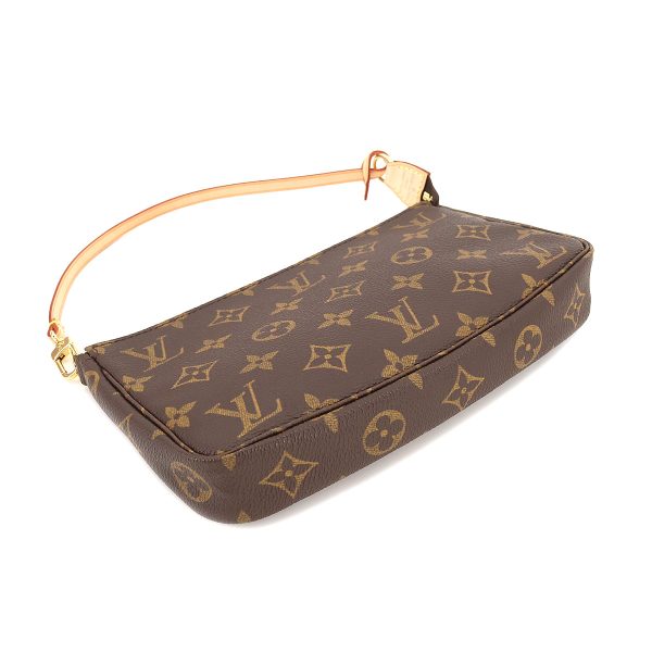 4 Louis Vuitton Monogram Pochette Accessoires Brown Gold Metal Fittings