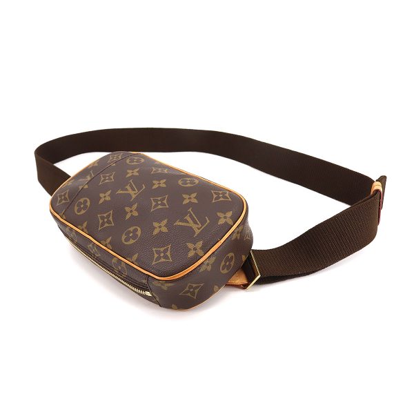 4 Louis Vuitton Monogram Pochette Gange Body Bag Brown Gold Metal Fittings