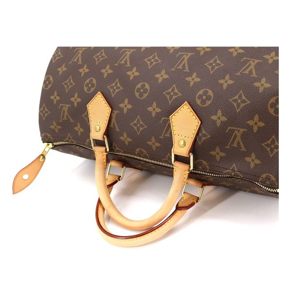 4 Louis Vuitton Monogram Speedy 35 Hand Bag Brown Gold Hardware