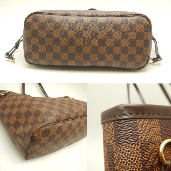 4 Louis Vuitton Damier Neverfull PM Ebene Tote Bag Brown