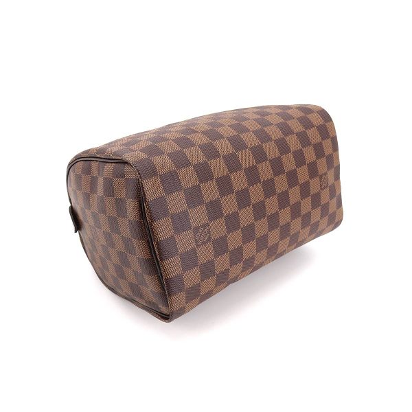 4 Louis Vuitton Damier Speedy 25 Hand Bag Ebene Brown Gold Hardware