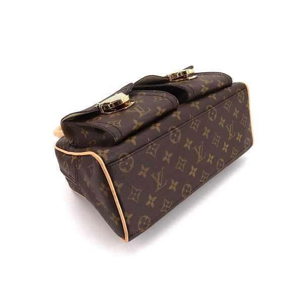 4 Louis Vuitton Monogram Manhattan PM Hand Bag Brown Gold Hardware