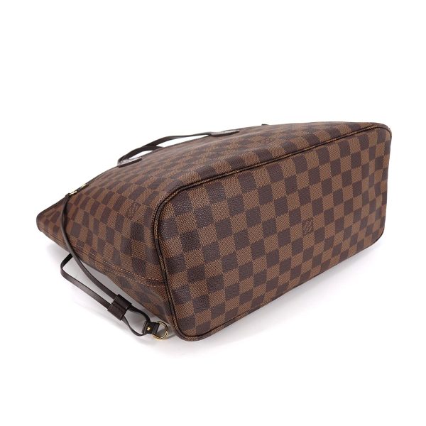 4 Louis Vuitton Damier Neverfull MM Tote Bag Ebene Cerise Brown Gold Hardware