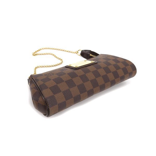 4 Louis Vuitton Damier Eva 2 way Hand Shoulder Bag Ebene Brown