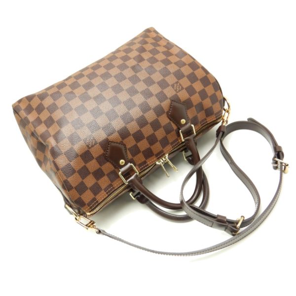 4 Louis Vuitton Damier Speedy Bandouliere 30 Ebene Boston Bag Brown