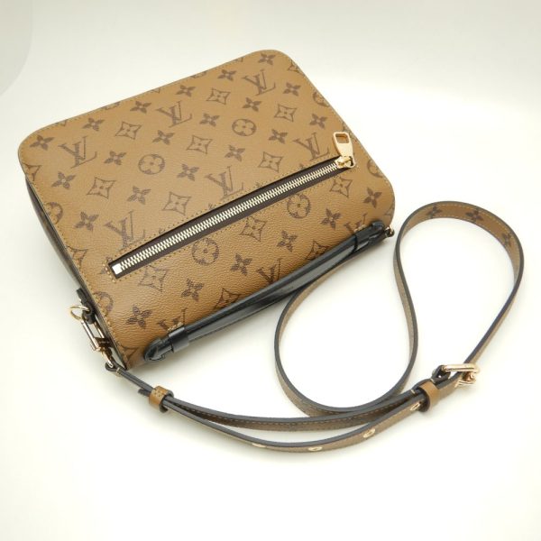 4 Louis Vuitton Monogram Reverse Pochette Metis MM 2WAY Bag Brown