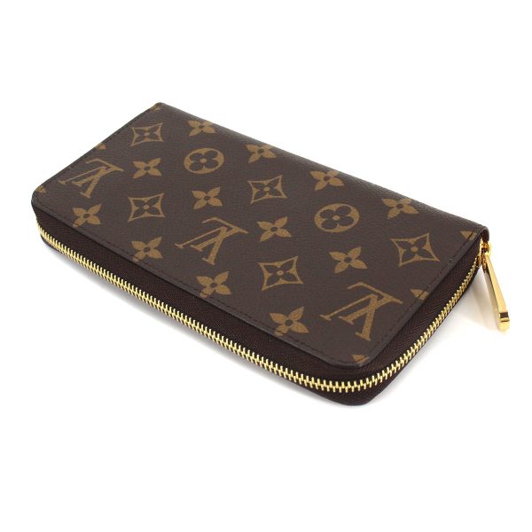 4 Louis Vuitton Monogram Zippy Wallet Round Zipper Long Wallet Brown