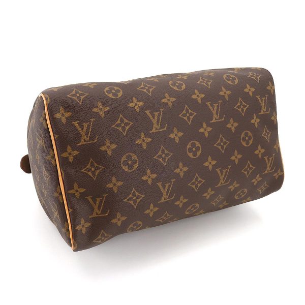 4 Louis Vuitton Monogram Speedy 30 Hand Bag Brown Gold Hardware