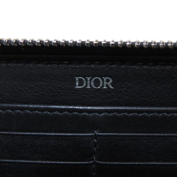 45302026 6 Christian Dior Round Zipper Long Wallet Coin Purse Leather