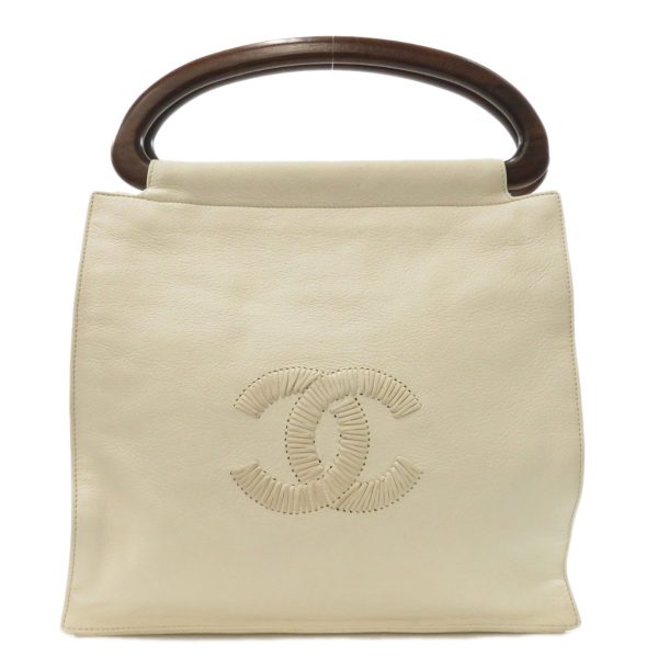 45514062 1 Chanel Cocomark Handbag Leather White