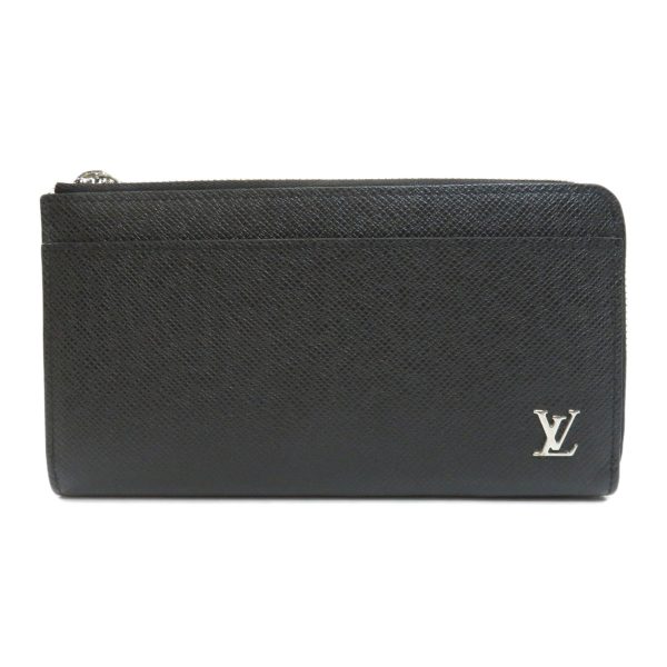 45614315 1 Louis Vuitton Zippy Dragonne Taiga Long Wallet Black Leather