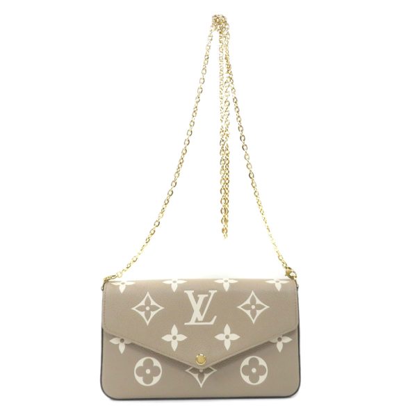 45614381 1 Louis Vuitton Pochette Felicie Shoulder Bag Monogram Implant Creme