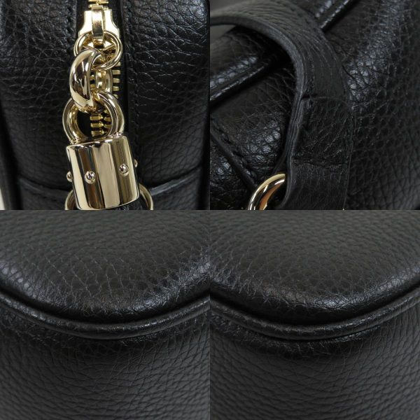 45710080 9 combine Gucci Soho Interlocking Shoulder Bag Leather Black