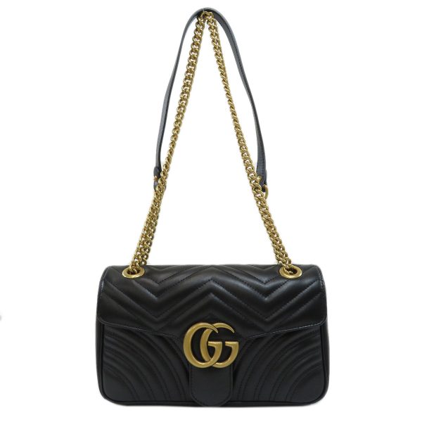 45714019 1 Gucci GG Marmont Quilted Small Shoulder Bag Leather Ladies Black