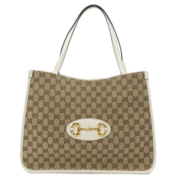 45814013 1 Gucci Horsebit GG Tote Bag Canvas Shoulder Bag