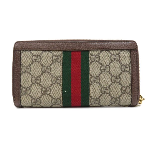 45902018 2 Gucci Round Zipper GG Sherry Line Long Wallet With Coin Purse Leather