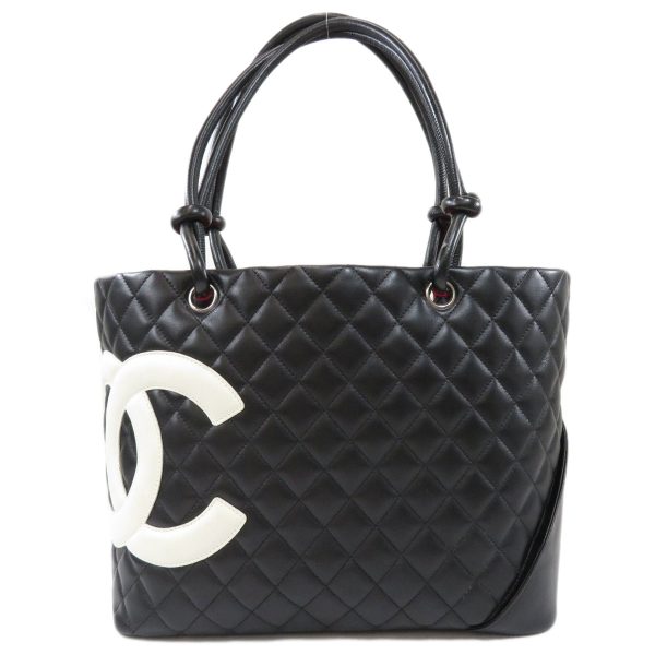 45914290 1 Chanel Cambon Line Tote Bag Calf Black