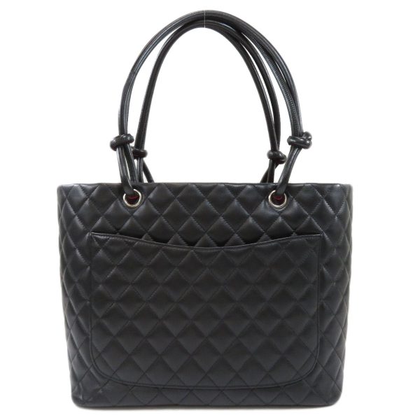 45914290 2 Chanel Cambon Line Tote Bag Calf Black