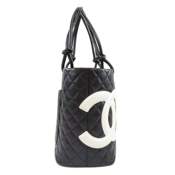 45914290 3 Chanel Cambon Line Tote Bag Calf Black