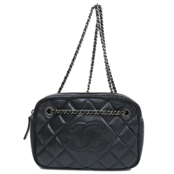 46019001 1 Chanel Chain Shoulder Bag Lambskin Black