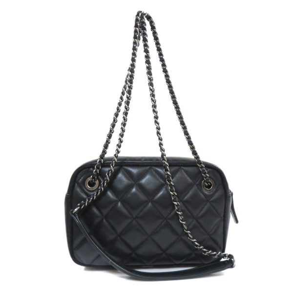 46019001 2 Chanel Chain Shoulder Bag Lambskin Black