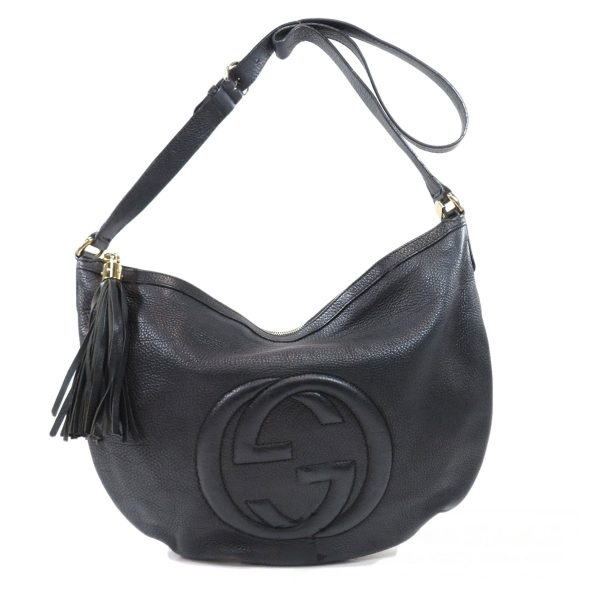 46114516 1 wm transformed Gucci Soho Shoulder Bag Leather Womens Black