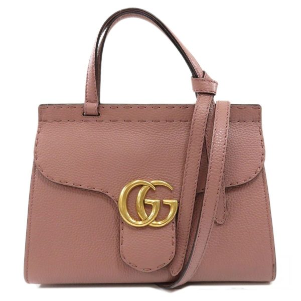 46125028 1 wm transformed Gucci GG Marmont 2way Handbag Leather Pink