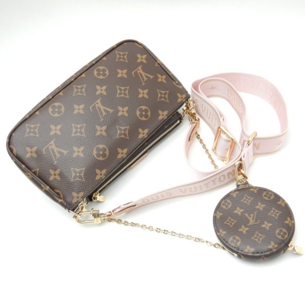 5 Louis Vuitton Monogram Multi Pochette Accessoire Rose Hanging