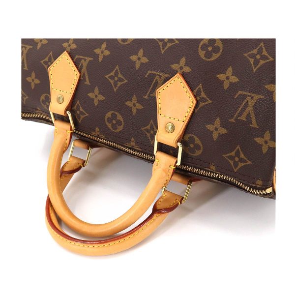 5 Louis Vuitton Monogram Speedy 30 Hand Bag Brown Gold Hardware