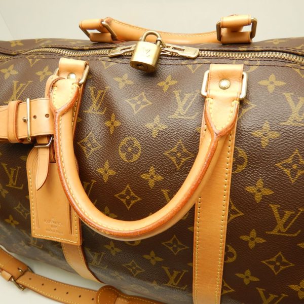 5 Louis Vuitton Monogram Keepall Bandouliere 50 Boston Bag Brown