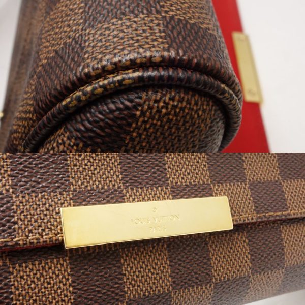 5 Louis Vuitton Damier Favorite MM Shoulder Bag Ebene