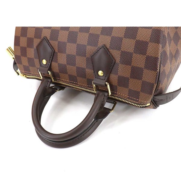 5 Louis Vuitton Damier Speedy 25 Hand Bag Ebene Brown Gold Hardware