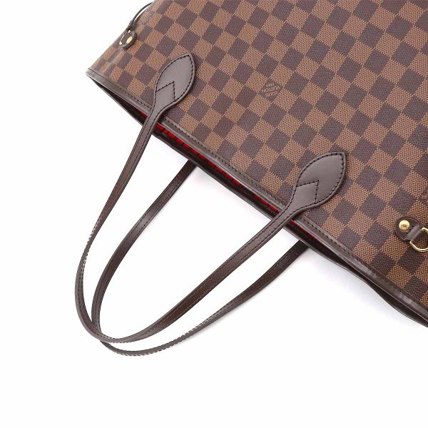 5 Louis Vuitton Damier Neverfull MM Tote Bag Ebene Cerise Brown Gold Hardware