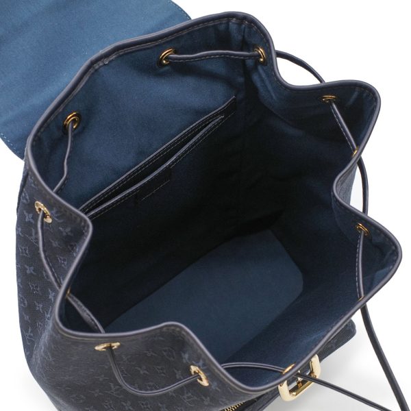 5 Louis Vuitton Montsouris GM Backpack Rucksack Tst Blue Navy