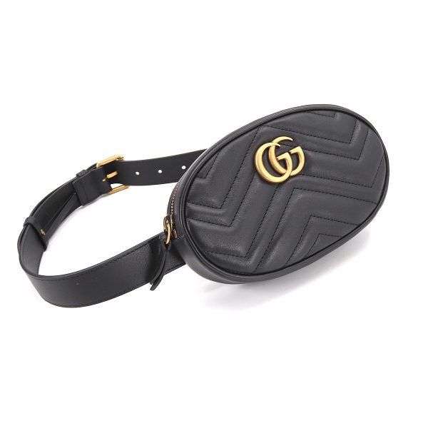 5 Gucci GG Marmont Belt Bag Waist Pouch Leather Black