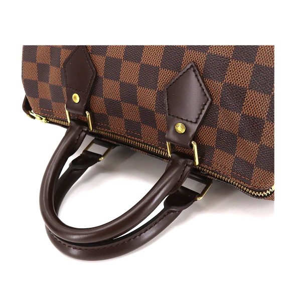 5 Louis Vuitton Damier Speedy 25 Hand Bag Ebene Brown Gold Hardware