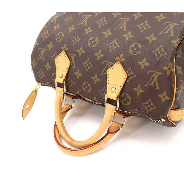 5 Louis Vuitton Monogram Speedy 30 Hand Bag Brown Gold Hardware