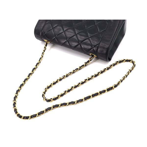 5 Chanel Matelasse Chain Shoulder Bag Leather Black Gold Metal Fittings