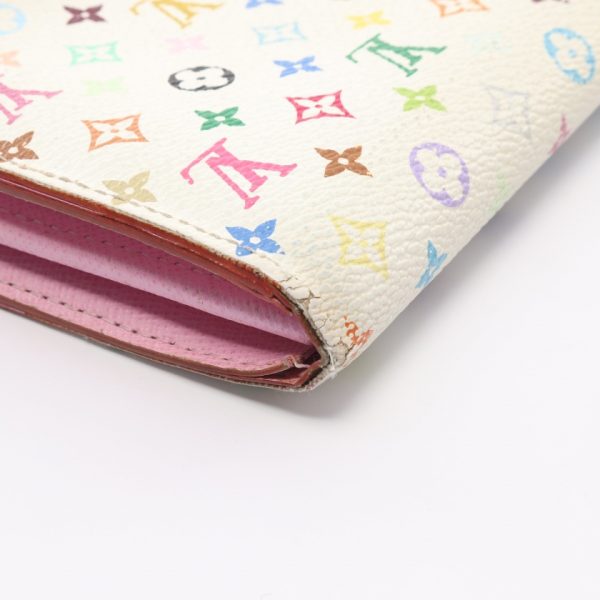 5 Louis Vuitton Portefeuille Monogram Multicolor Long Wallet White