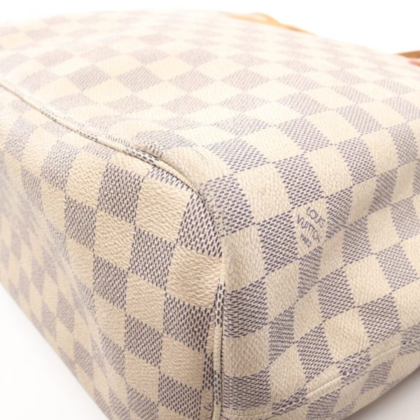 5 Louis Vuitton Neverfull MM Damier Azur Shoulder Bag Tote Bag White