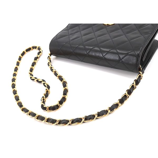 5 Chanel Mini Matelasse Chain Shoulder Bag Leather Black