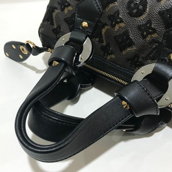 5 Louis Vuitton Bubble Eclipse Speedy 30 Shoulder Bag Noir Black