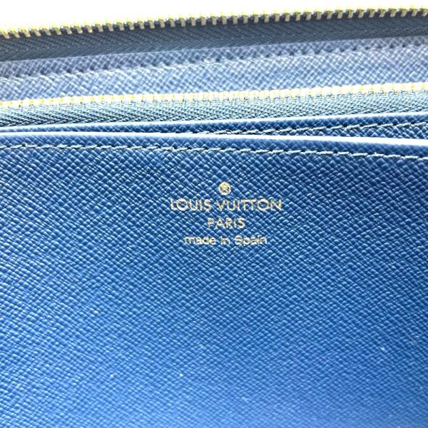 5 Louis Vuitton Monogram Zippy Wallet Jacquard Denim Blue